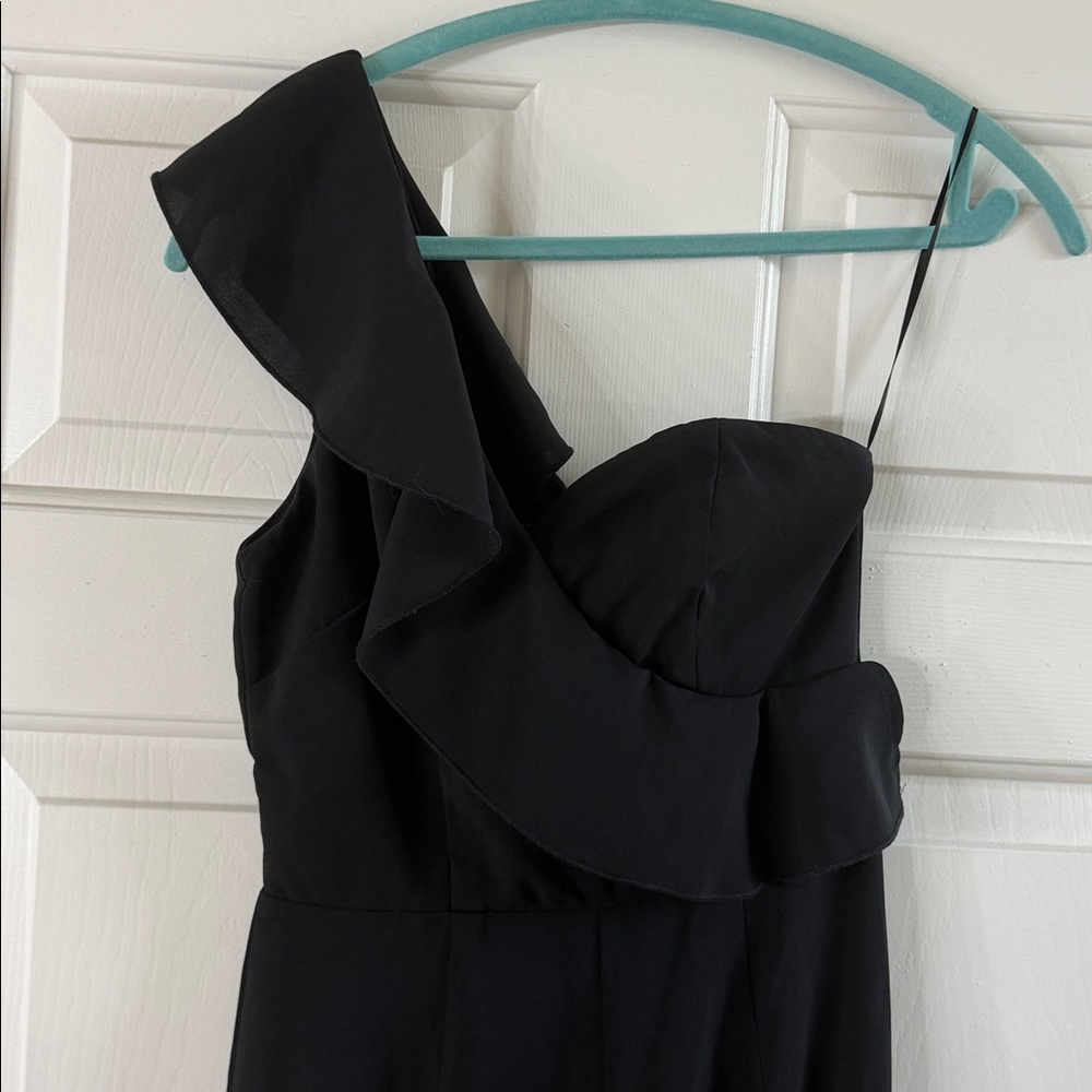 Revolve Superdown Black One-Shoulder Ruffle Jumps… - image 4